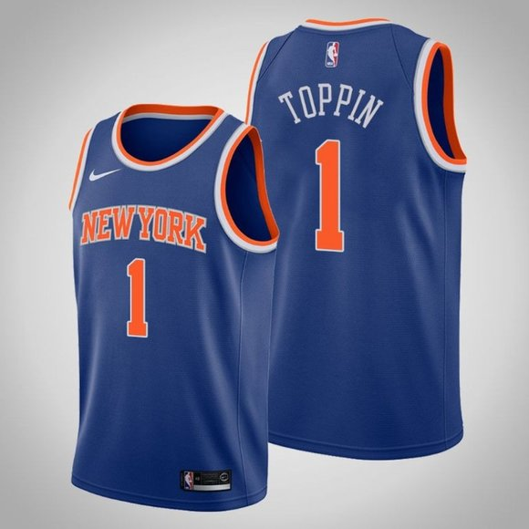 NBA New York Knicks #1 Obi Toppin Blue Jersey