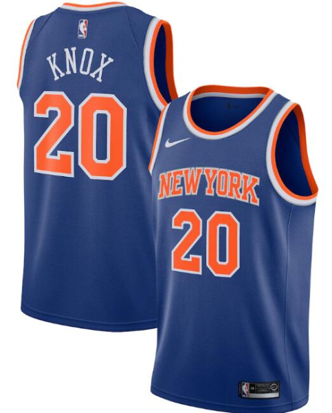 NBA New Yok Knicks Blue #20 Kevin Knox Association Edition Swingman Jersey