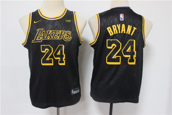 Youth NBA Los Angeles Lakers #24 Kobe Bryant Black Nike Jersey