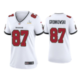 Women Tampa Bay Buccaneers #87 Rob Gronkowski White 2021 Super Bowl LV Limited Jersey