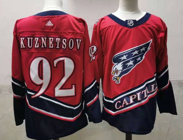 NHL Washington Capitals #92 Evgeny Kuznetsov Red 2020 New Jersey