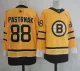 NHL Boston Bruins #88 David Pastrnak 2020-21 Yellow Reverse Retro Stitched Jersey