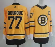 NHL Boston Bruins #77 Ray Bourque 2020-21 Yellow Reverse Retro Stitched Jersey