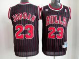 #23 Jordan black with red stripe NBA Chicago Bulls Jersey