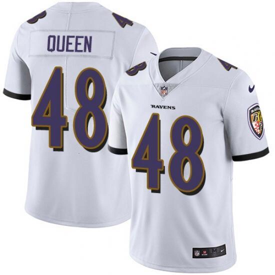 Men's Baltimore Ravens #48 Queen White Vapor Untouchable Limited Jersey