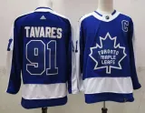 NHL Maple Leafs #91 John Tavares Blue 2020 New Adidas Jersey