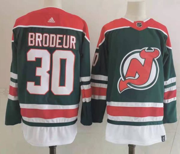 NHL New Jersey Devils  #30 Brodeur Green 2020 New Adidas Jersey