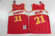 NBA Atlanta Hawks #21 Wilkins Red  Throwback  jersey