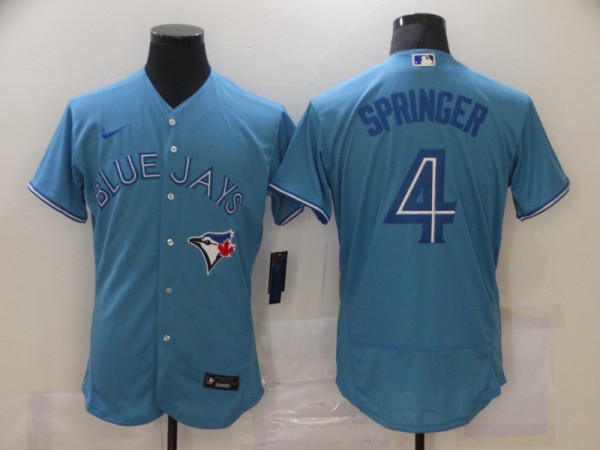 MLB Toronto Blue Jays #4 Springer Light Blue Flex Base Elite Jersey