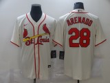 MLB St. Louis Cardinals #28 Nolan Arenado Cream Game Nike Jersey