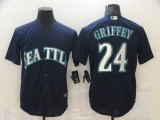 MLB Seattle Mariners #24 Ken Griffey Navy Blue Game Nike Jersey