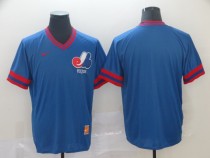 MLB Montreal Expos Blue Throwback Men Blank Jersey