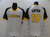 MLB San Diego Padres White #19 Tony Gwynn Throwback Jersey