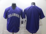 MLB Colorado Rockies Blank Purple Nike Game Jersey