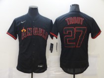 MLB Los Angeles Angels #27 Trout  Black Flex Base Elite Jersey