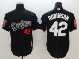 MLB Los Angeles Dodgers #42 Jackie Robinson Black Throwback Jersey