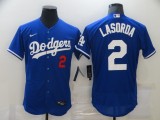 MLB Los Angeles Dodgers #2 Lasorda Blue Flexbase Elite Jersey