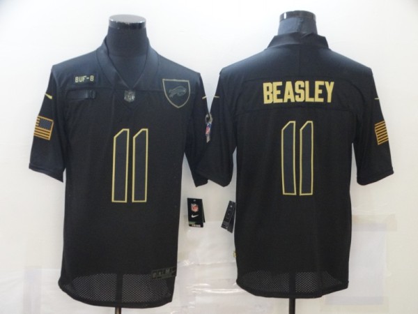 Men's Nike Buffalo Bills #11 Beasley 2020 Black Salute To Service Limited Jersey