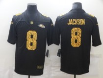 Copy Men's Baltimore Ravens #8 Lamar Jackson Black Leopard Vapor Limited Jersey