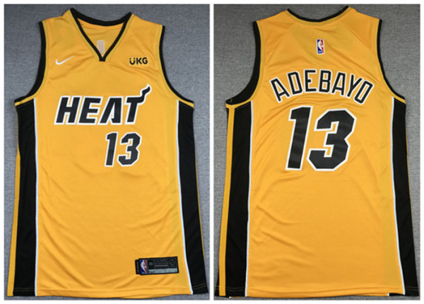 NBA Miami Heat #13 Bam Adebayo Yellow Game Nike Jersey