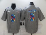 Men's Baltimore Ravens #8 Lamar Jackson Grey Rainbow Limited Jersey