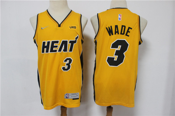 NBA Miami Heat #3 Dwyane Wade Yellow Game Nike Jersey