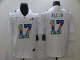 Men's Buffalo Bills #17 Josh Allen White Rainbow Limited Jersey