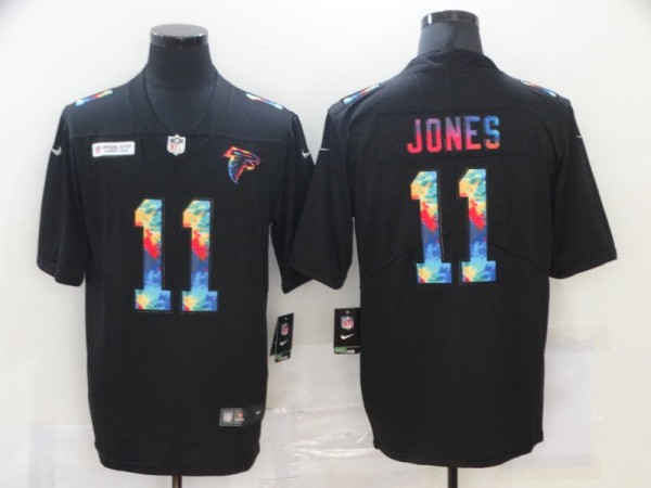 Men's Atlanta Falcons #11 Julio Jones Rainbow Black Limited Men Jersey