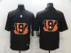 Men's Cincinnati Bengals #9 Joe Burrow Black Shadow Logo Limited Jersey