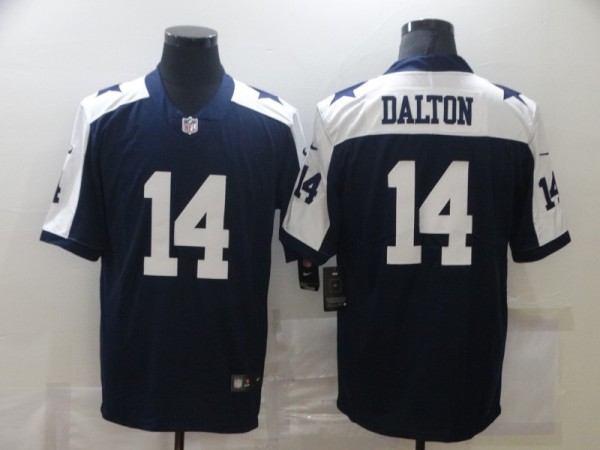 Men's Dallas Cowboys #14 Andy Dalton Blue Vapor Limited Thanksgiving Jersey