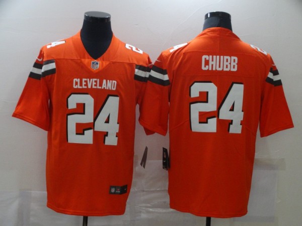 Men's Cleveland Browns #24 Chubb Orange Vapor Untouchable Limited Jersey