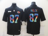 Men's Kansas City Chiefs #87 Travis Kelce Black Crucial Catch Limited Jersey