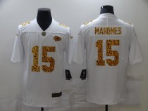 Men's Kansas City Chiefs #15 Patrick Mahomes 2020 White Leopard Print Fashion Limited Jersey