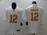 Men's Green Bay Packers #12 Aaron Rodgers 2020 White Leopard Print Fashion Limited Jersey