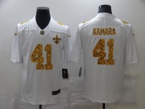 Men's New Orleans Saints #41 Alvin Kamara 2020 White Leopard Print Fashion Limited Jersey