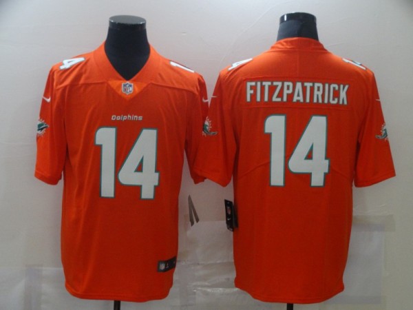 Men's Miami Dolphins #14 Fitzpatrick Orange Vapor Untouchable Limited Jersey