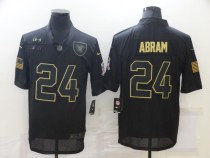 Men's Raiders #24 Abram Black Black/Gold Salute To Service Limited Jersey