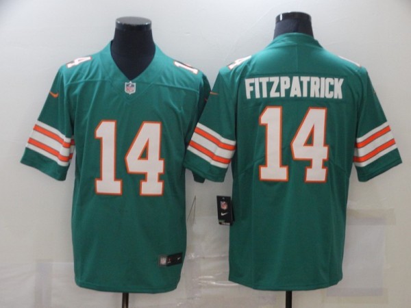 Men's Miami Dolphins #14 Fitzpatrick Green Color Rush Limited Jersey