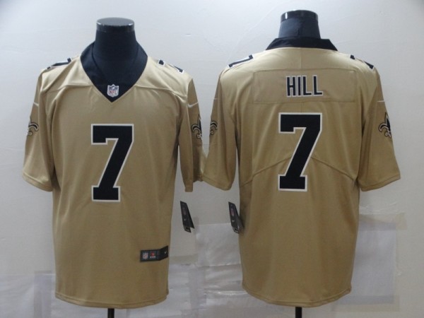 Men's New Orleans Saints #7 Hill Gold Inverted Legend Men Jersey