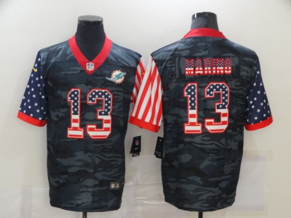 Men's Miami Dolphins #13 Dan Marino 2020 Camo USA Flag Limited Jersey