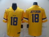 Men's Minnesota Vikings #18 Jefferson Gold Inverted Legend Men Jersey
