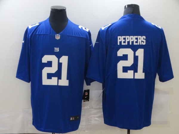 Men's New York Giants #21 Peppers Blue Vapor Untouchable Limited Jersey