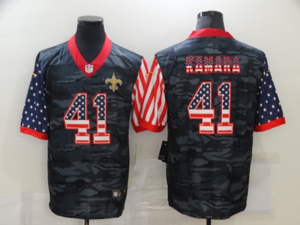 Men's New Orleans Saints #41 Alvin Kamara 2020 Camo USA Flag Limited Jersey