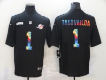 Men's Miami Dolphins #1 Tua Tagovailoa 2020 Black Crucial Catch Limited Jersey