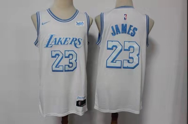 NBA Los Angeles Lakers #23 LeBron James White 2020/21 Swingman City Edition Nike Jersey