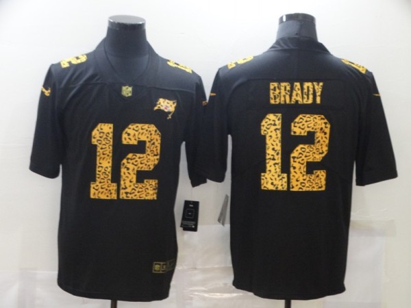 Men's Tampa Bay Buccaneers #12 Brady Black Leopard Limited Jersey