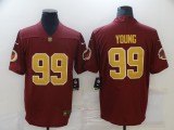 Men's Washington Football Team #99 Young Red Color Rush Limited Jersey