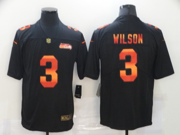 Men's Seattle Seahawks #3 Russell Wilson 2020 Black Fashion Limited Jersey