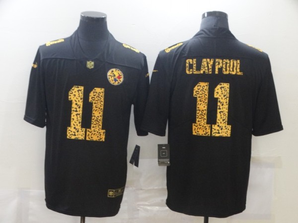 Men's Pittsburgh Steelers #11 Claypool Black Leopard Limited Jersey