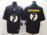 Men's Pittsburgh Steelers #7 Ben Roethlisberger Black Shadow Logo Limited Jersey